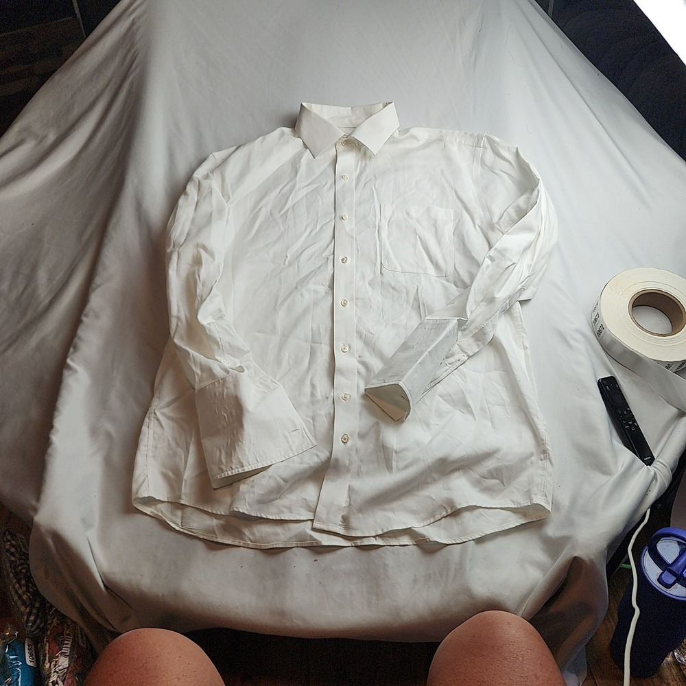 Nautica Classic Fit Non Iron Dress Shirt White Long Sleeve Men's Size 16.5 32/33